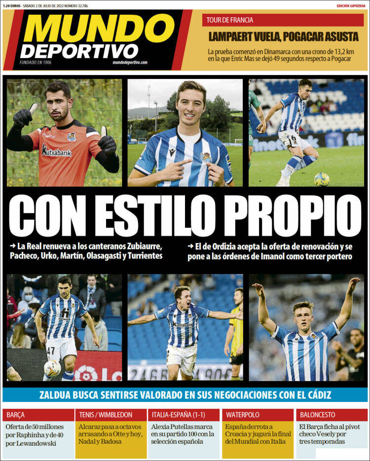 Portada de Mundo Deportivo Gipuzkoa (Espa&ntilde;a)