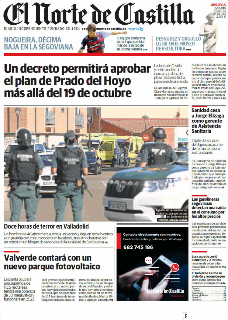 Portada de Norte de Castilla - Segovia (Espa&ntilde;a)