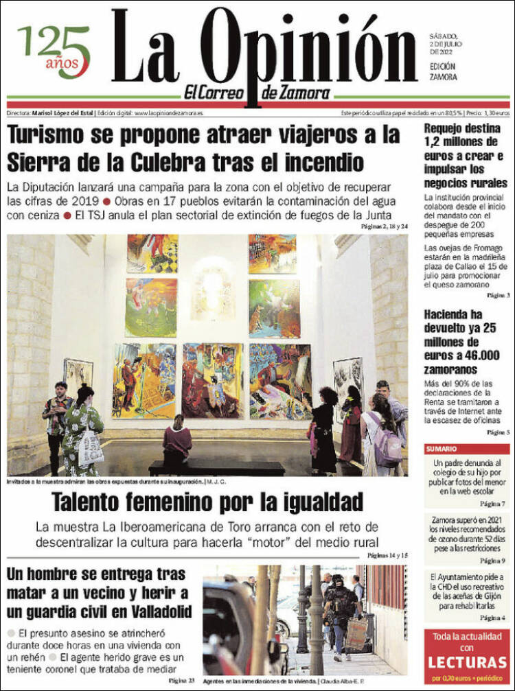 Portada de La Opinión - El Correo de Zamora (Espa&ntilde;a)