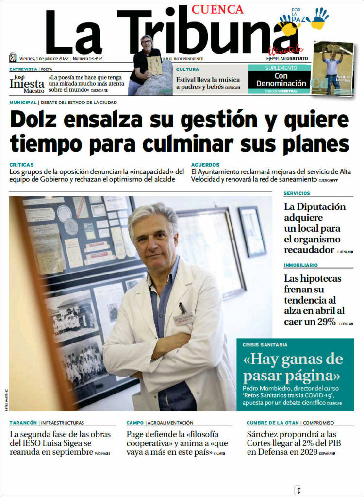 Portada de La Tribuna de Cuenca (Espa&ntilde;a)