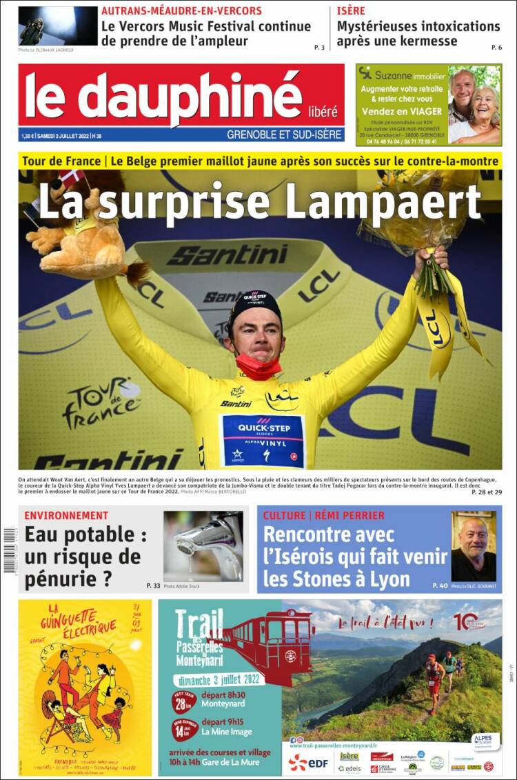 Portada de Le Dauphiné Libéré (Francia)