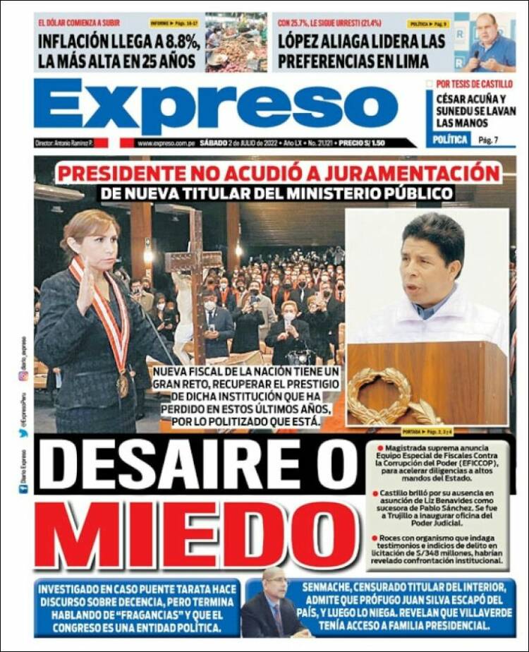 Portada de Expreso (Perú)