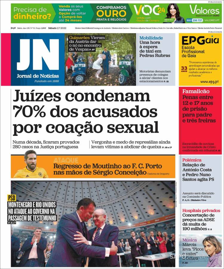 Portada de Jornal de Notícias (Portugal)