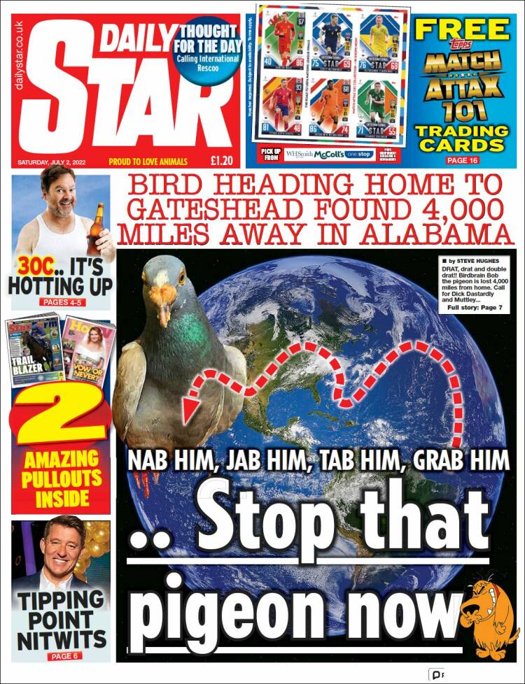 Portada de Daily Star (Reino Unido)