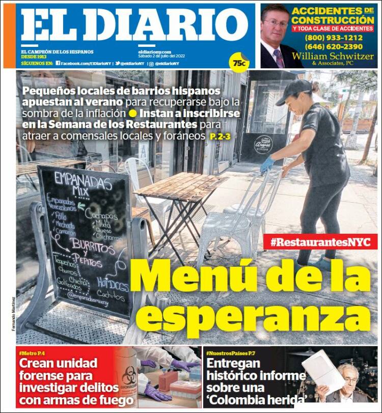 Portada de El Diario NY (USA)