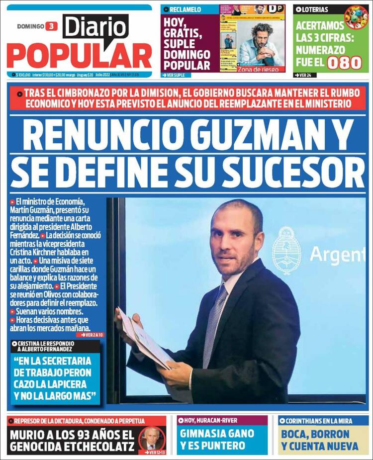 Portada de Diario Popular (Argentina)