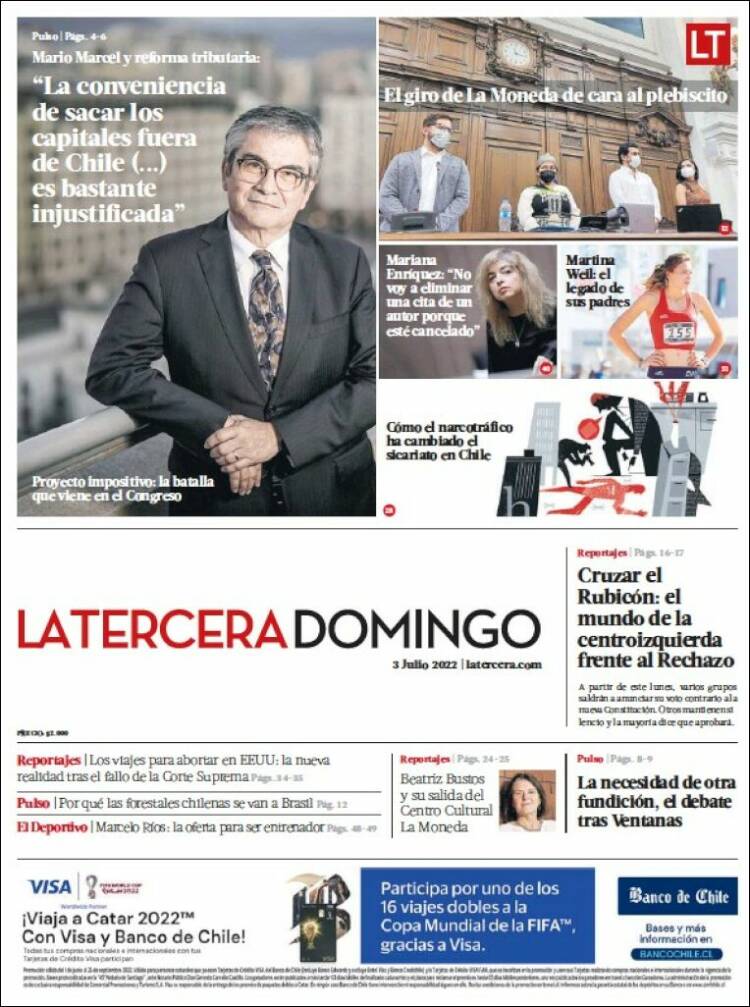Portada de La Tercera (Chile)