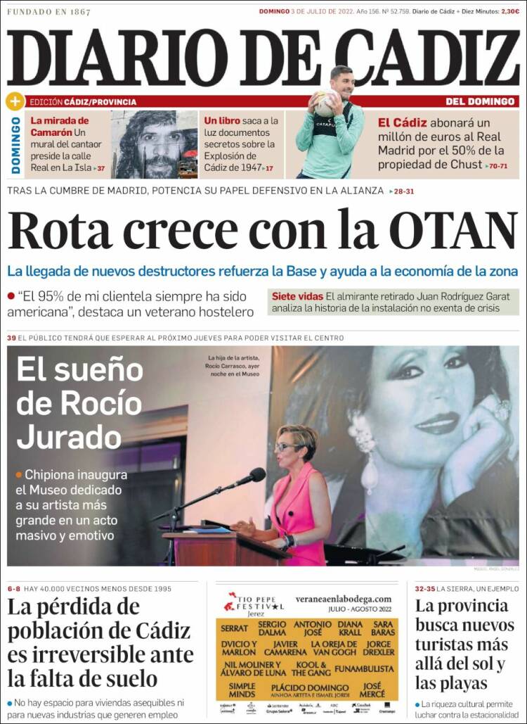 Portada de Diario de Cádiz (España)