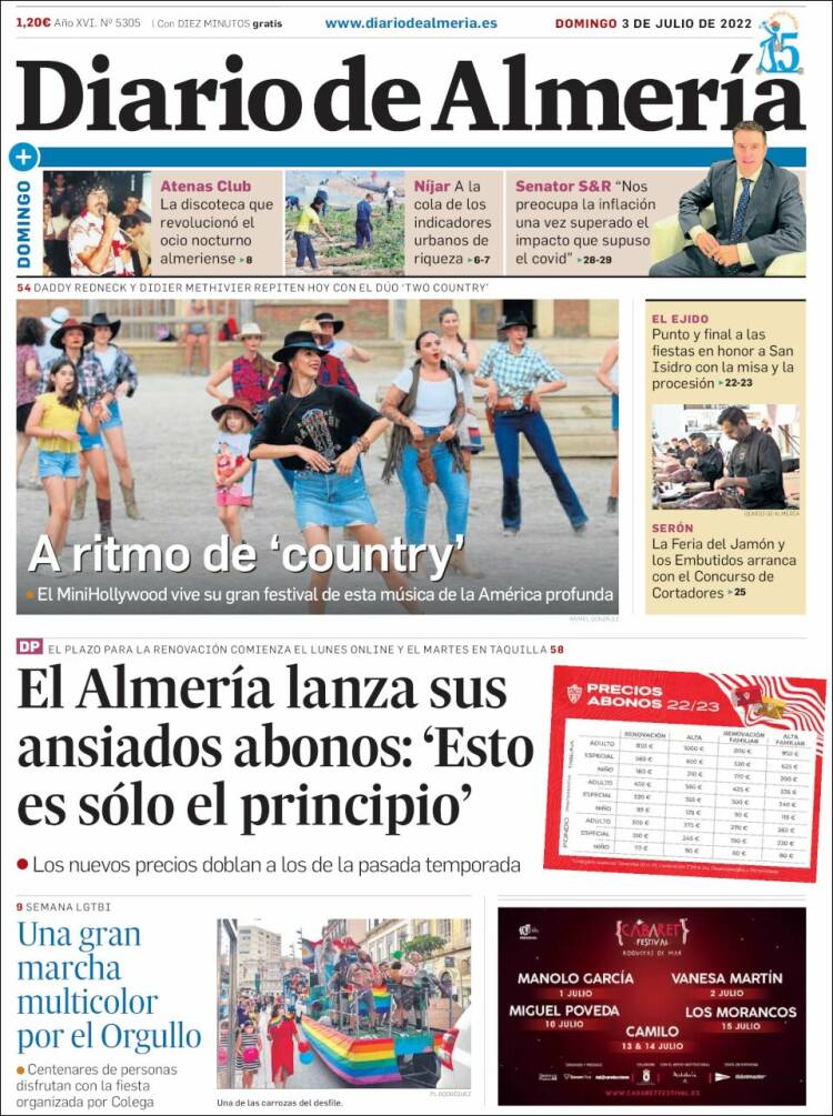 Portada de Diario de Almería (España)