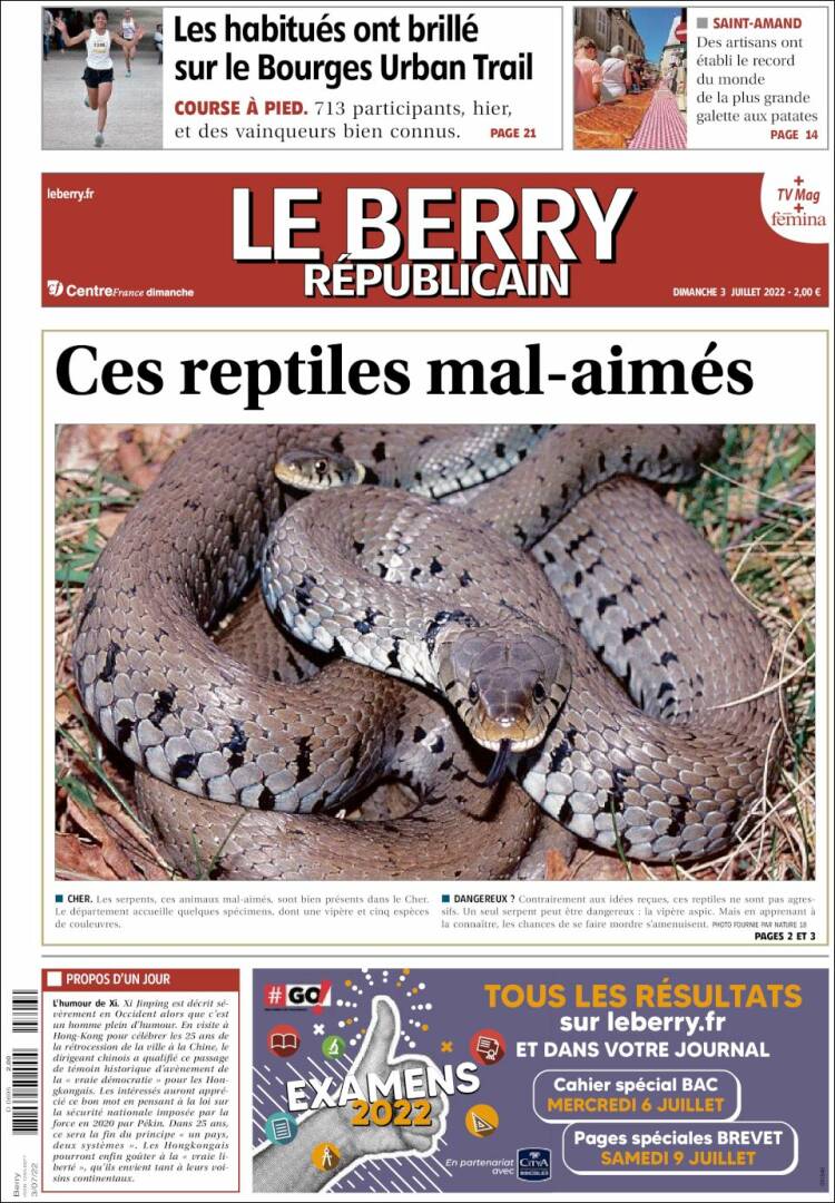 Portada de Berry Republicain (Francia)