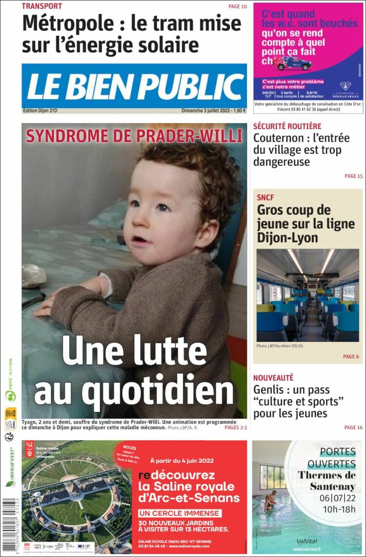 Portada de Le Bien Public (Francia)
