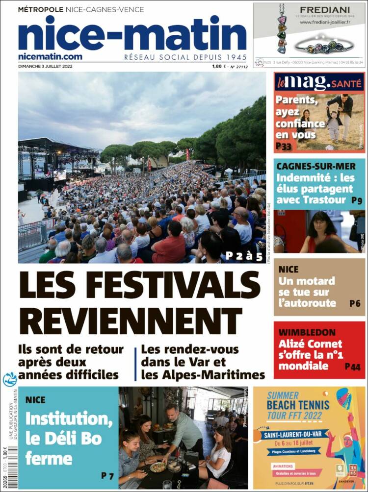 Portada de Nice-Matin (Francia)