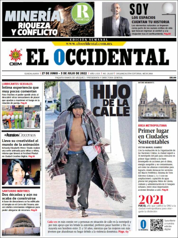 Portada de El Occidental (M&eacute;xico)