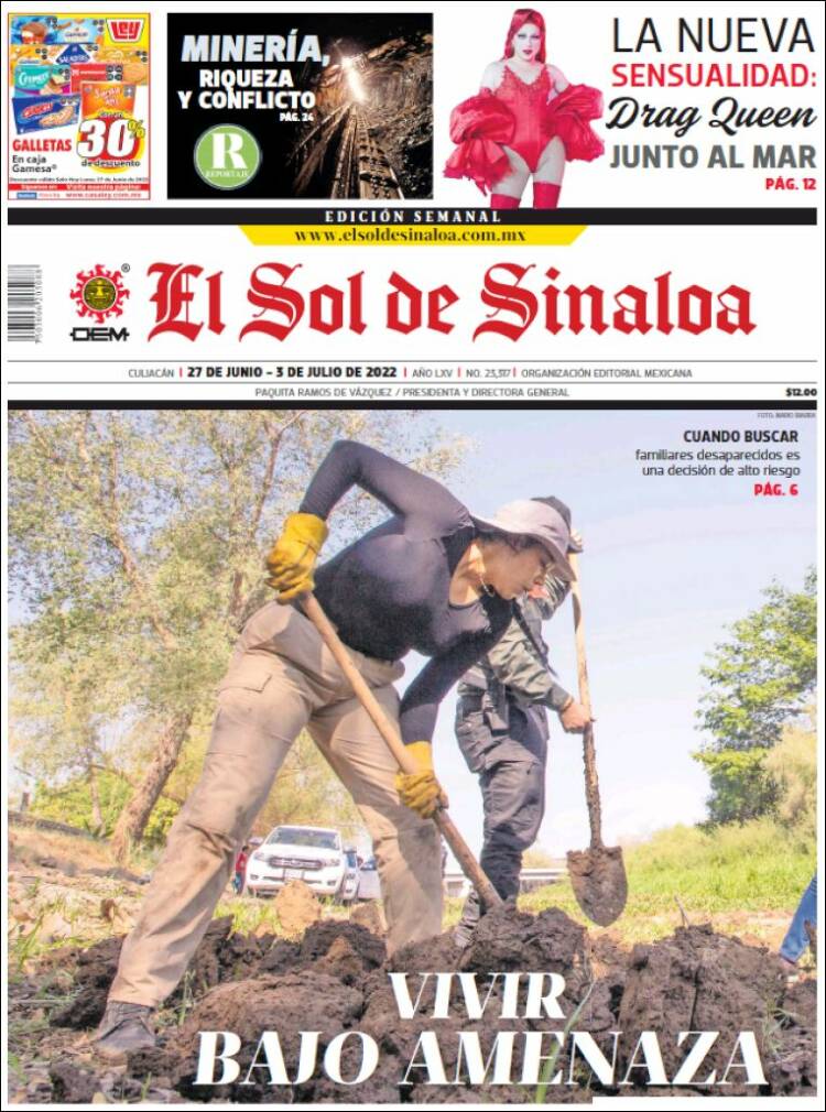 Portada de El Sol de Sinaloa (M&eacute;xico)