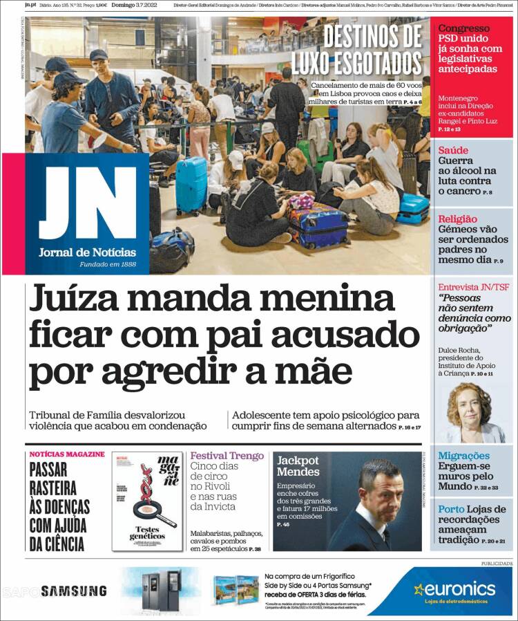 Portada de Jornal de Notícias (Portugal)