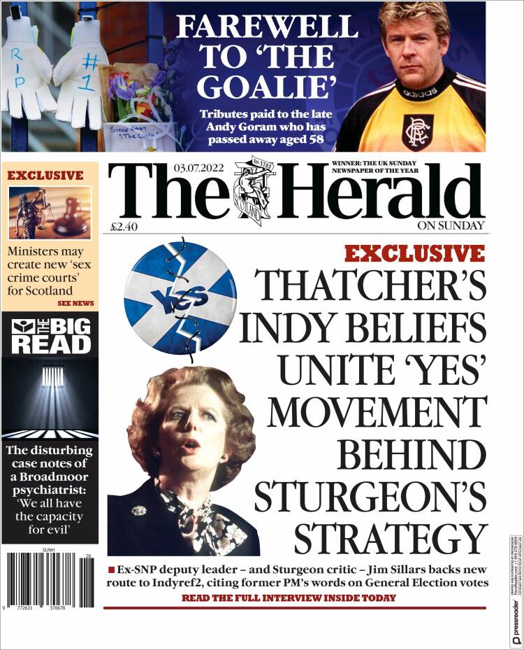Portada de The Herald (Reino Unido)