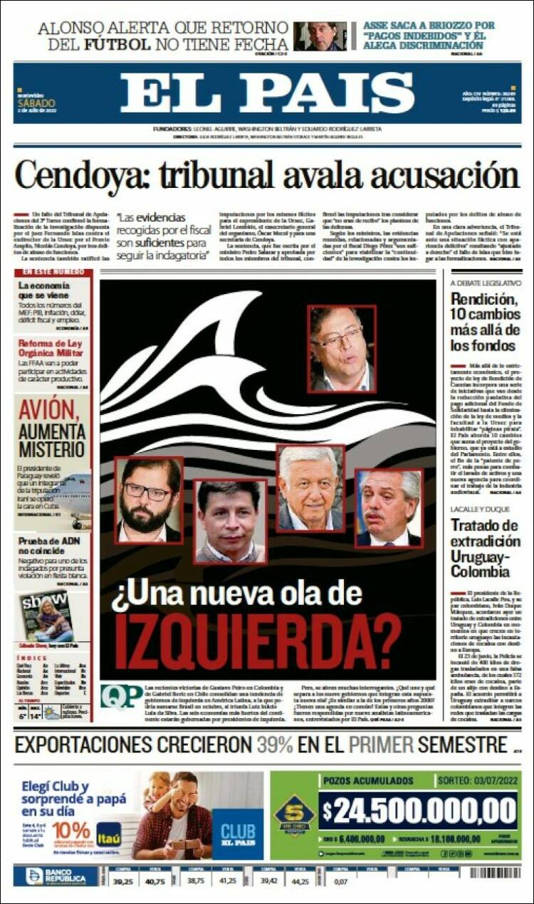 Portada de El País (Uruguay)