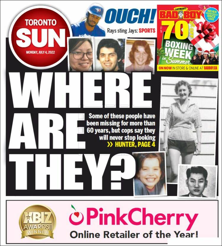 Portada de The Toronto Sun (Canada)