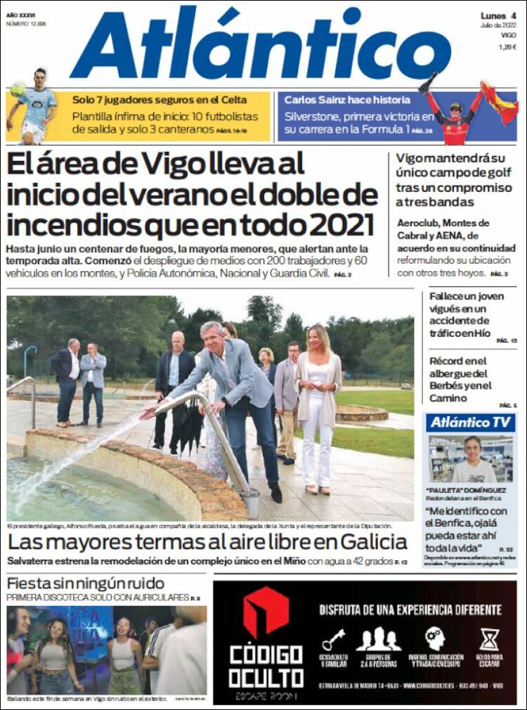 Portada de Atlántico Diario (España)