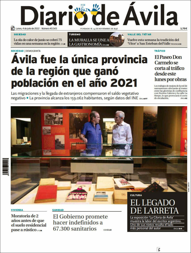 Portada de Diario de Ávila (España)