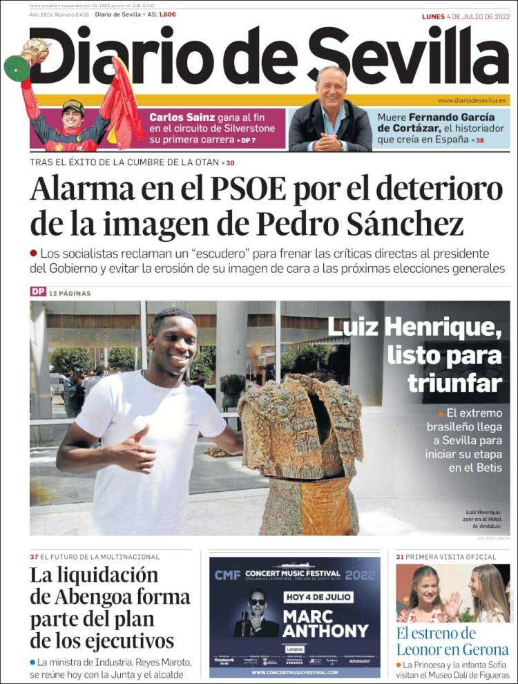 Portada de Diario de Sevilla (España)