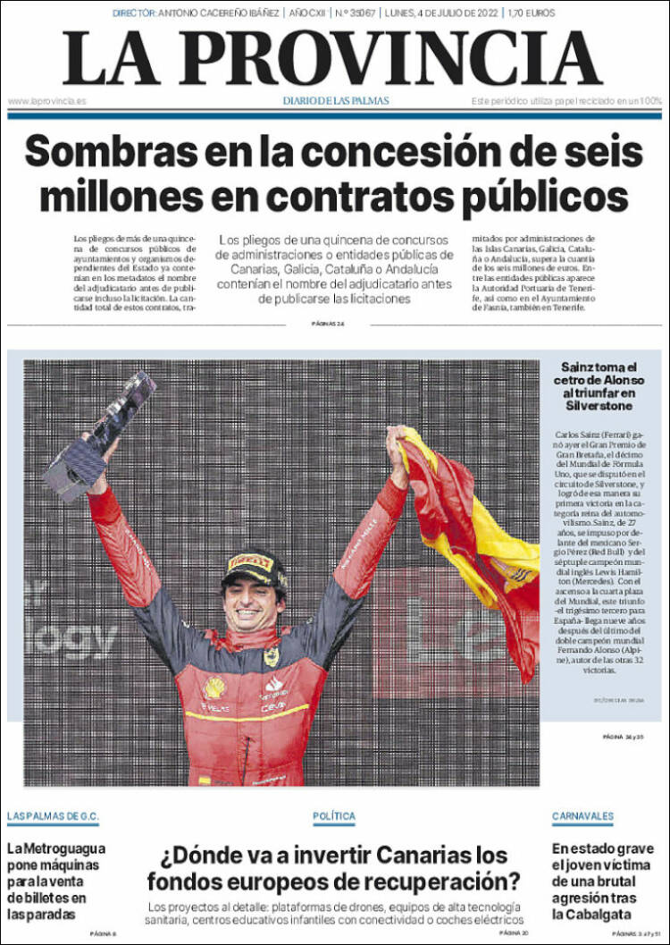 Portada de La Provincia (España)