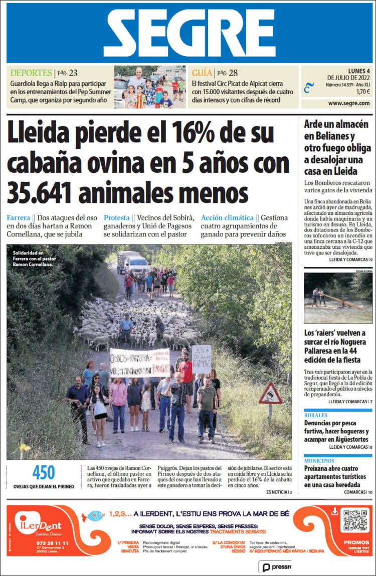 Portada de Segre  (España)