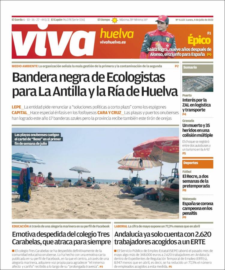 Portada de Viva Huelva (España)