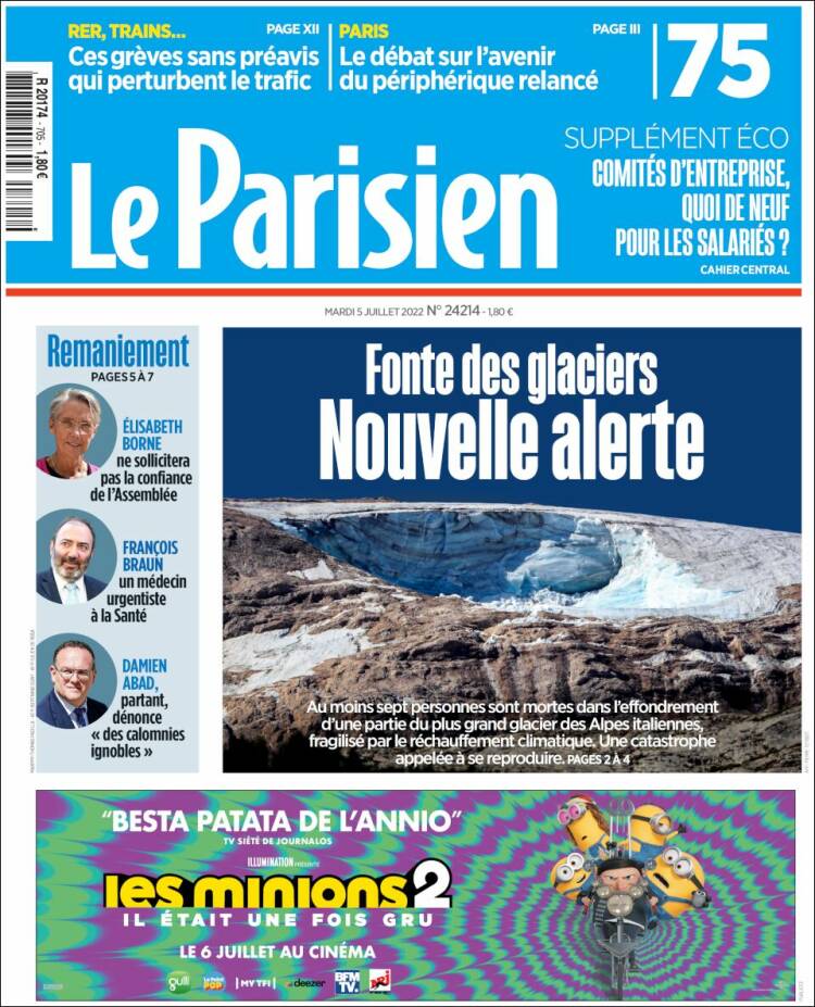 Portada de Le Parisien (Francia)