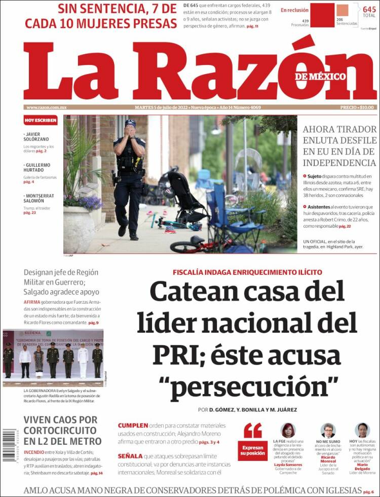 Portada de La Razón (México)