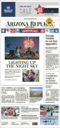 Portada de Arizona Republic News (USA)