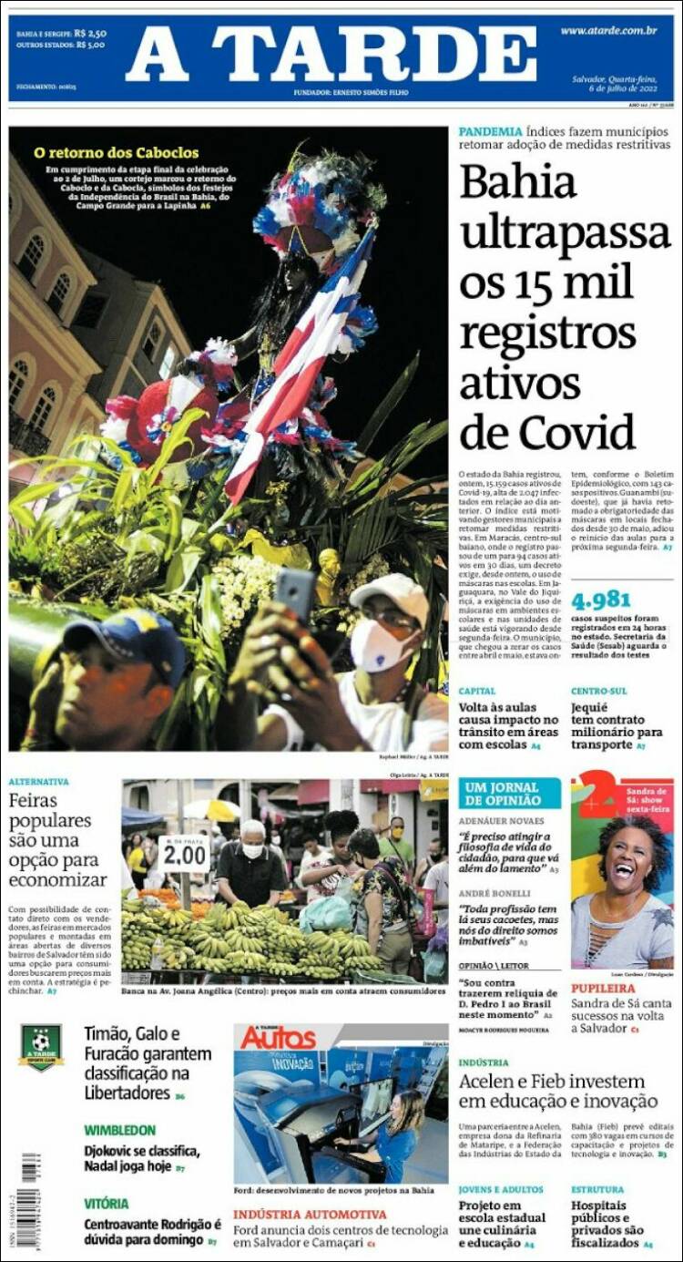 Portada de Diário A Tarde (Brasil)