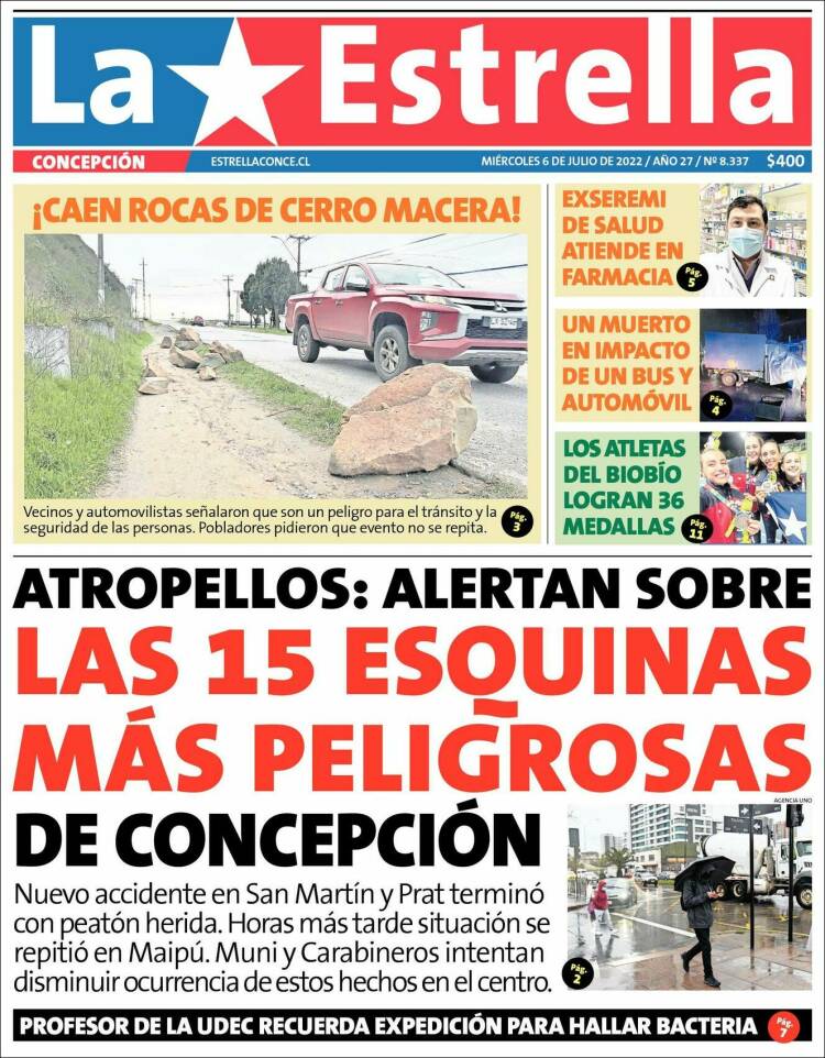 Portada de La Estrella de Concepción (Chile)