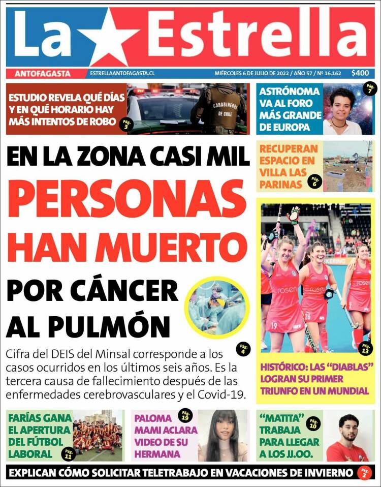 Portada de La Estrella del Norte (Chile)