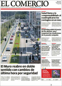 Portada de El Comercio - Gijón (España)