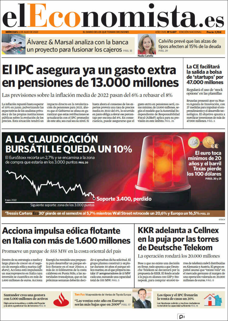 Portada de El Economista (Espa&ntilde;a)