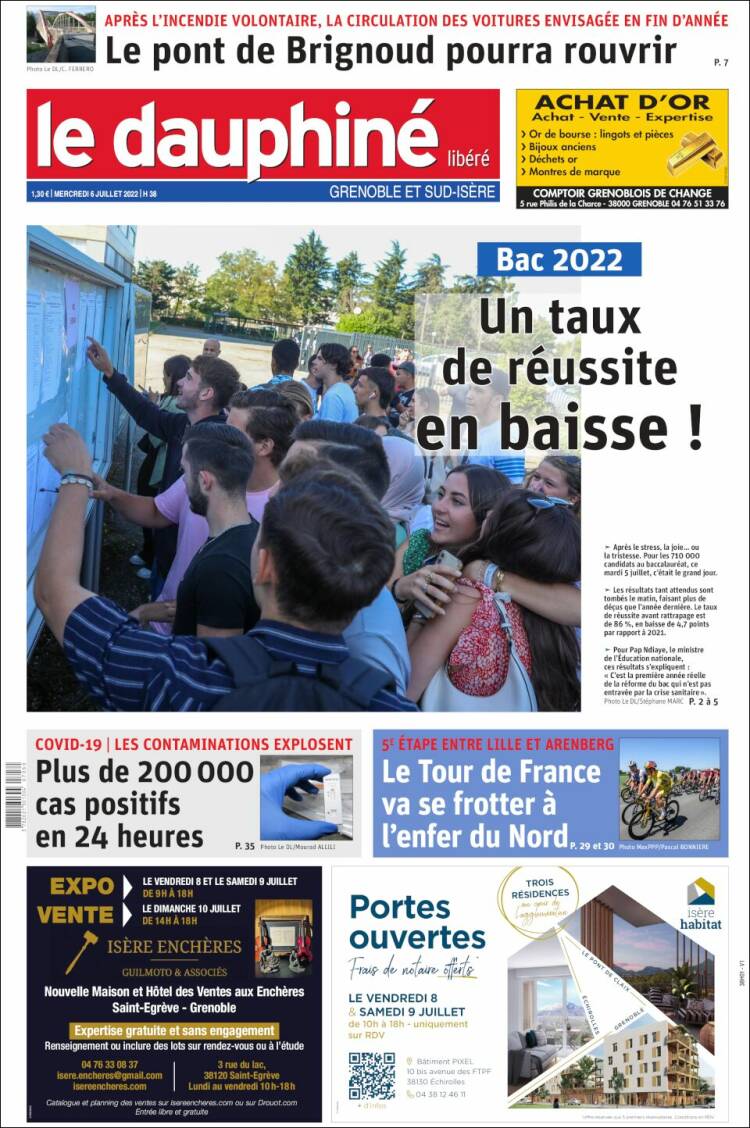 Portada de Le Dauphiné Libéré (France)