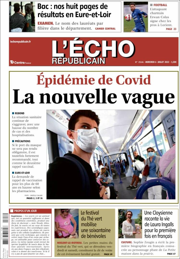 Portada de L'Echo Républicain (France)