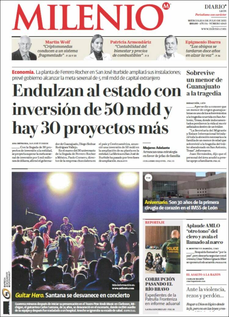 Portada de Milenio de León (México)