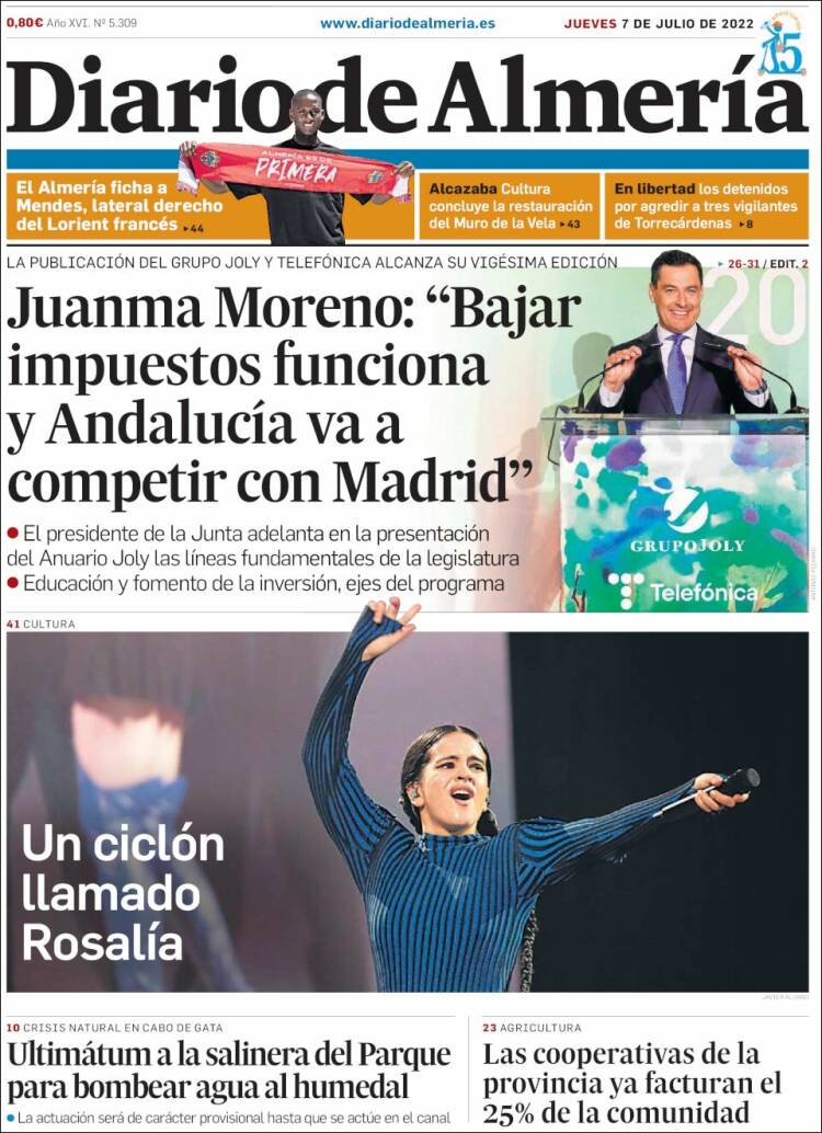 Portada de Diario de Almería (España)