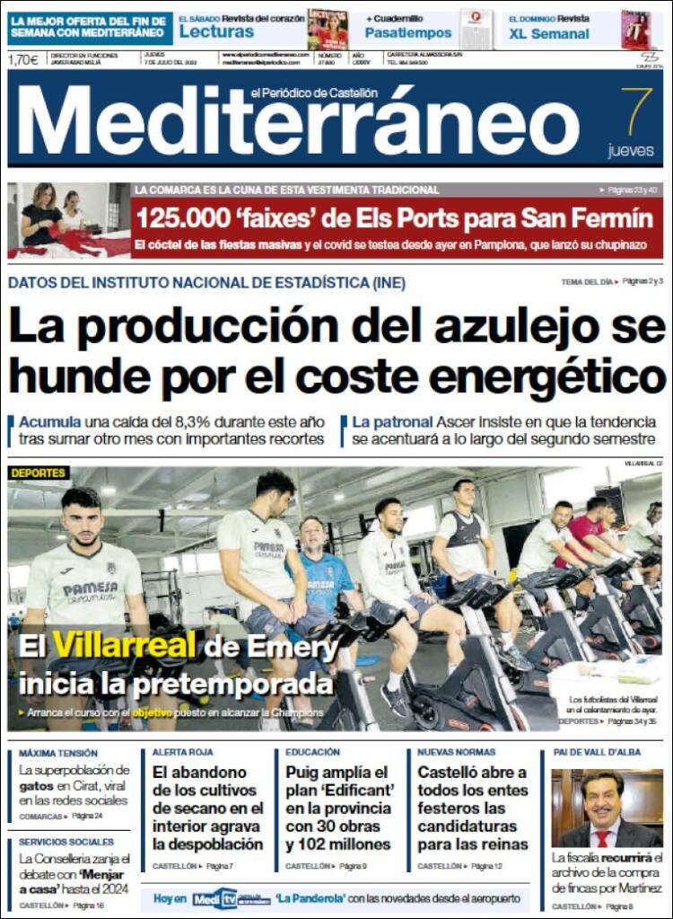 Portada de El Periódico Mediterraneo (España)