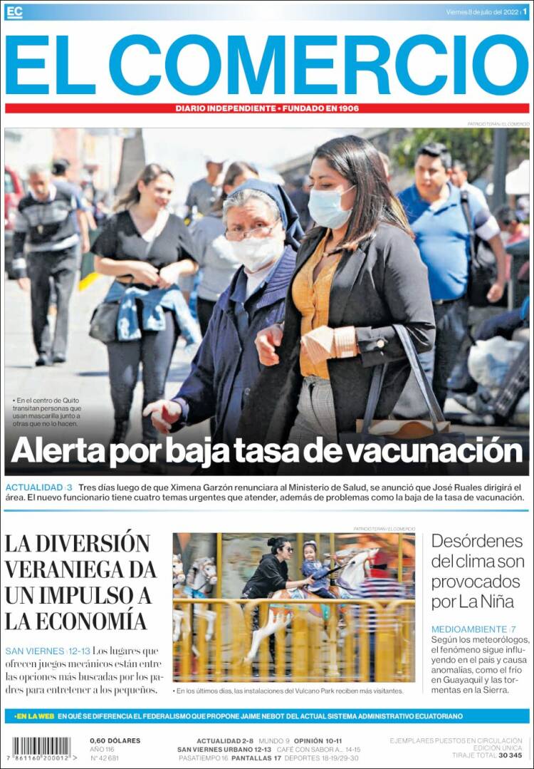 Periódico El Comercio Ecuador Periódicos De Ecuador Edición De Viernes 8 De Julio De 2022 1074