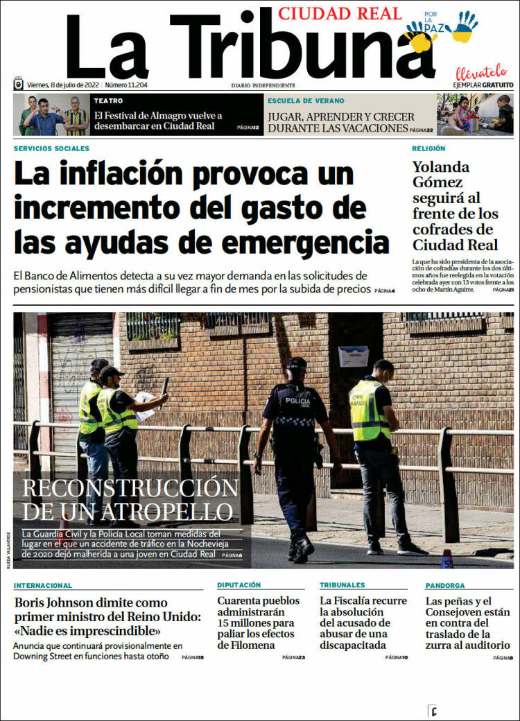 Portada de La Tribuna de Ciudad Real (España)