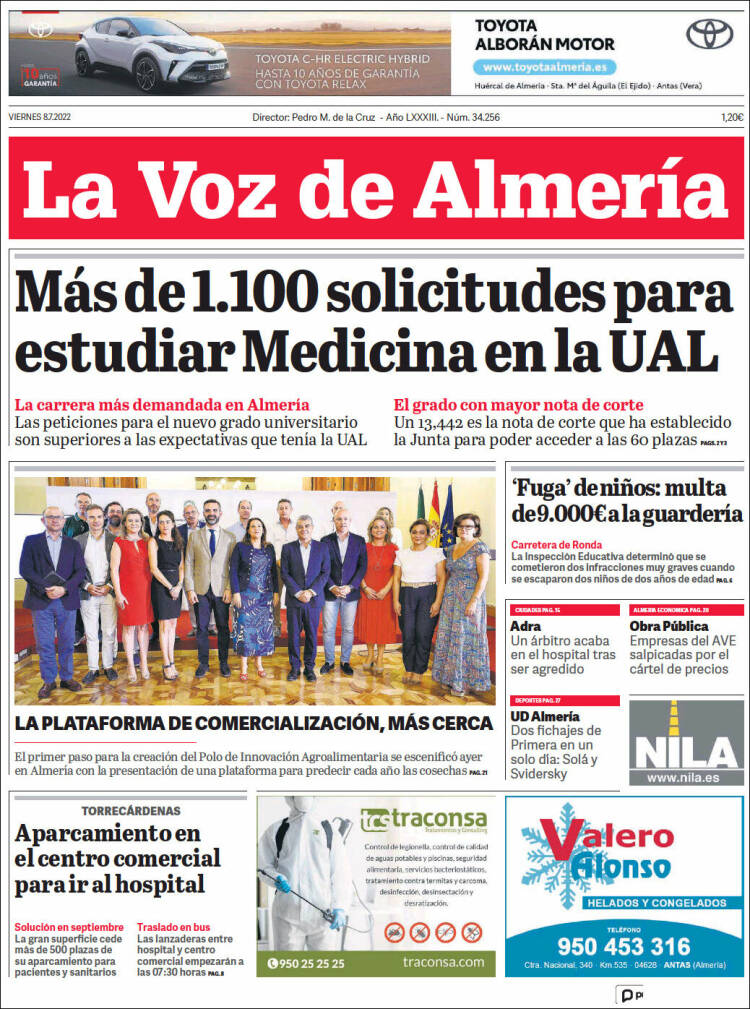 Portada de La Voz de Almería (España)