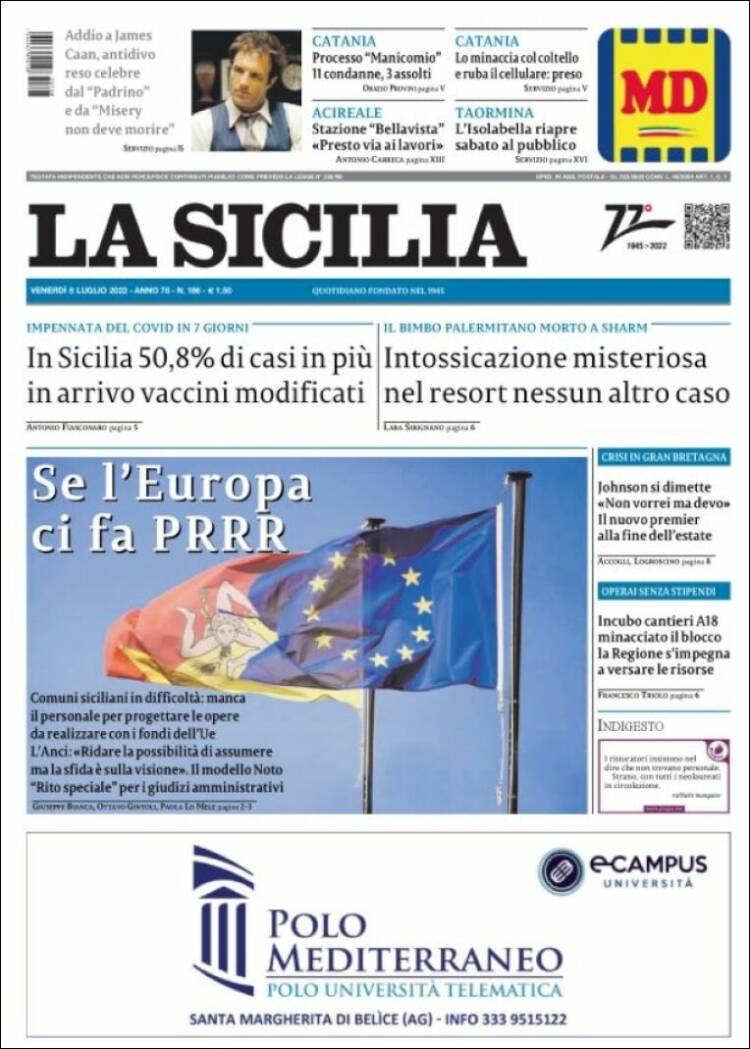 Portada de La Sicilia (Italy)