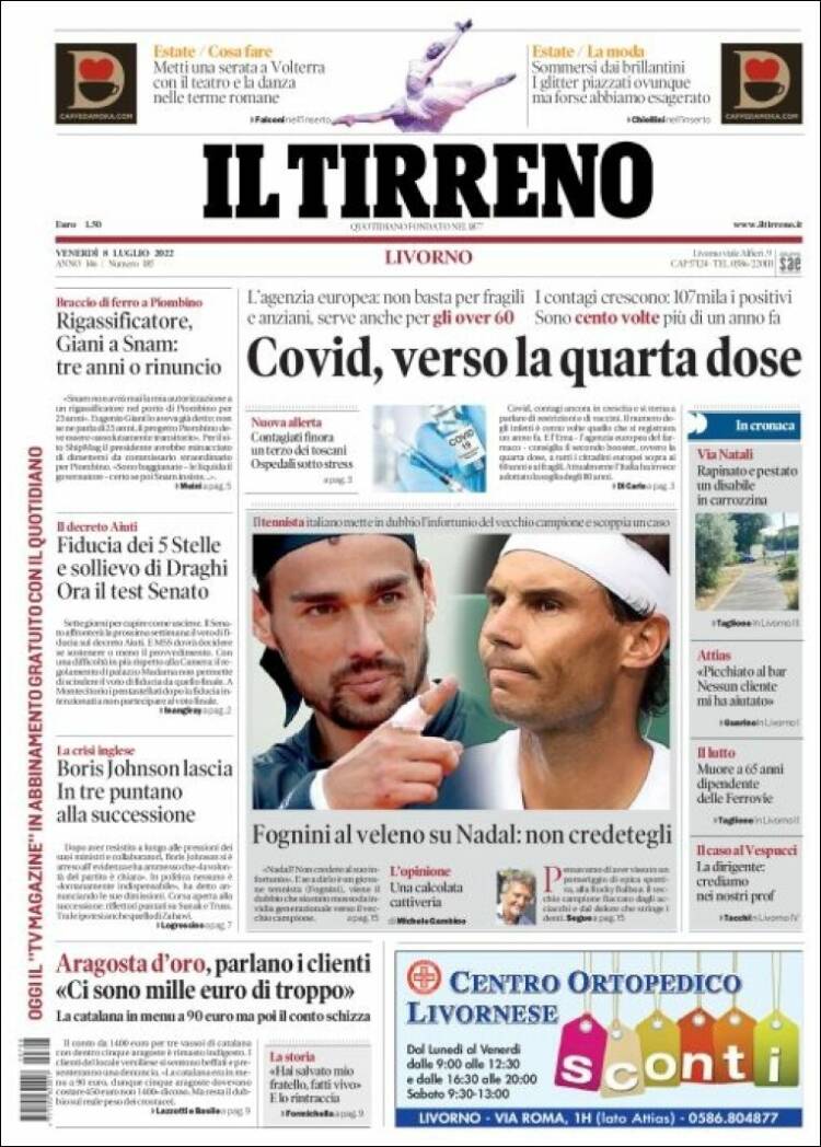 Portada de Il Tirreno (Italy)