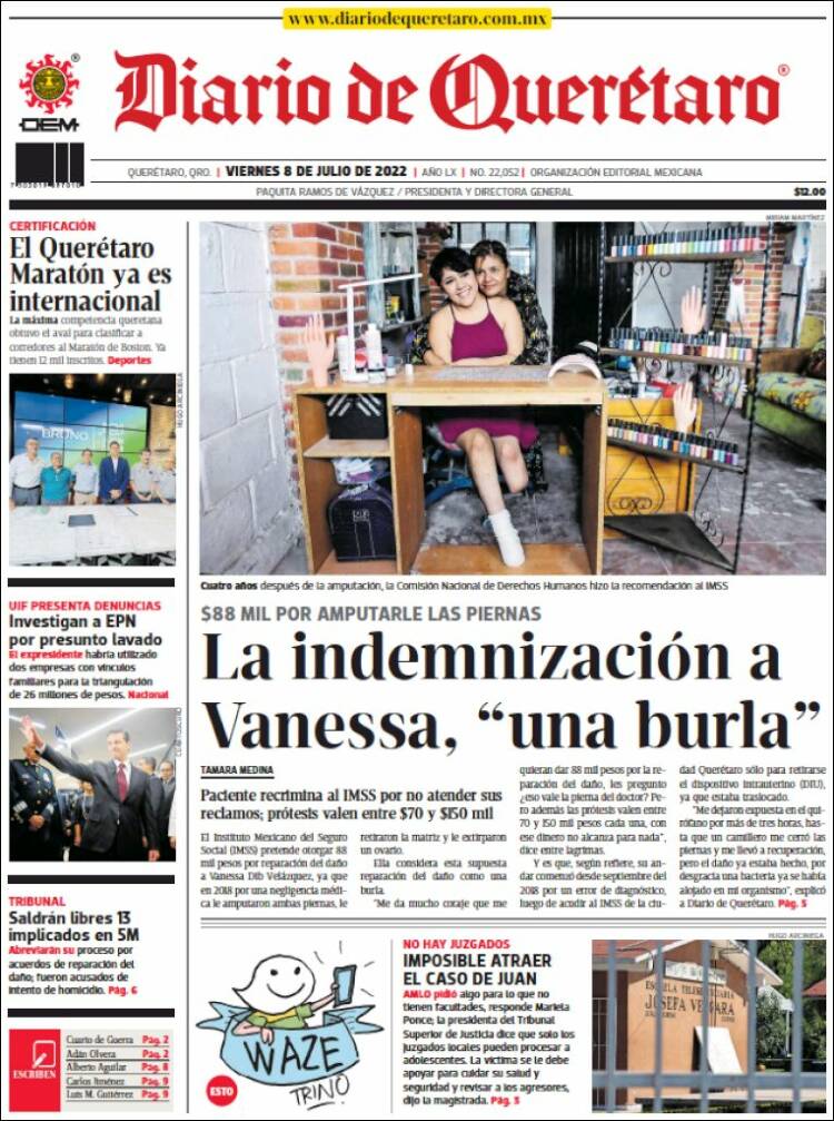 Portada de Diario de Querétaro (México)