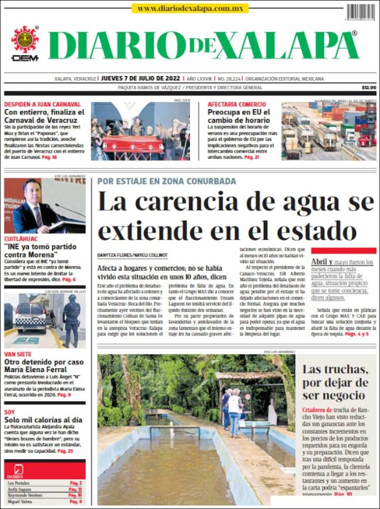 Portada de Diario de Xalapa (México)