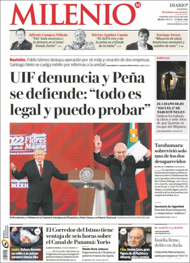 Portada de Milenio (México)