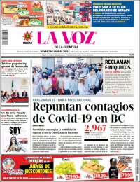 Portada de La Voz de la Frontera (México)